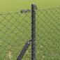 Preview: Kettenzaun mit 7 Pfosten 1x10 m Verzinkter Stahl Grau