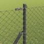 Preview: Maschendrahtzaun mit 7 Pfosten 1,5x10 m Galvanisierter Stahl Grau