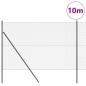 Preview: Maschendrahtzaun mit 7 Pfosten 1,5x10 m Galvanisierter Stahl Grau