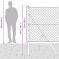 Preview: Kettengliedzaun mit 7 Pfosten 1,5x10 m Verzinkter Stahl Grau