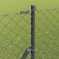 Preview: Kettengliedzaun mit 7 Pfosten 1,5x10 m Verzinkter Stahl Grau