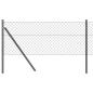 Preview: Kettenzaun mit 13 Pfosten 0.8x25 m Galvanisierter Stahl Grau