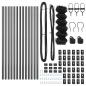 Preview: Kettenzaun mit 13 Pfosten 0.8x25 m Galvanisierter Stahl Grau