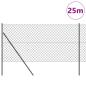 Preview: Kettengitterzaun Set mit 2 Grau Stahl 25 x 1 m Langlebig