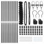 Preview: Kettengitterzaun Set mit 2 Grau Stahl 25 x 1 m Langlebig