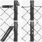 Preview: Kettengitterzaun Set mit 2 Grau Stahl 25 x 1 m Langlebig