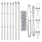 Preview: Stahldrahtzaun mit 7 Pfosten 0.4x10 m Galvanisierter Stahl