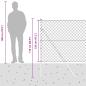 Preview: Kettenzaun mit 13 Pfosten 1,2x25 m Verzinkter Stahl