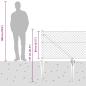 Preview: Kettenschlosszaun mit 7 Spitzenpfosten 0.8x10 m galvanisierter Stahl