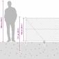 Preview: Kettengliedzaun mit 7 Stachelpfosten 1x10 m verzinkter Stahl