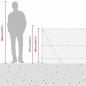 Preview: Kettengliedzaun mit 7 Flanschpfosten 1x10 m feuerverzinkter Stahl