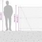 Preview: Drahtzaun mit 7 Flanschpfosten 1,4x10 m Verzinkter Stahl