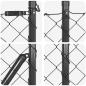 Preview: Kettengliedzaun Set aus 2 Grau Stahl, PVC 25 x 1 m Langlebig