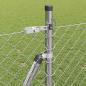 Preview: Kettengliedzaun mit 7 Flanschpfosten 0.8x10 m Verzinkter Stahl