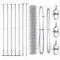 Preview: Drahtzaun mit 7 Flanschpfosten 1,6x10 m Galvanisierter Stahl