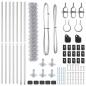 Preview: Drahtzaun mit 7 Flanschpfosten 1,6x10 m Galvanisierter Stahl