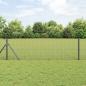 Preview: ARDEBO.de - Drahtzaun mit 7 Pfosten grau 0,4 x 10 m Stahl