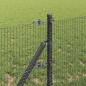 Preview: Drahtzaun mit 7 Pfosten grau 0,4 x 10 m Stahl