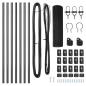 Preview: PVC-Zaunpfosten-Set Set von 2 Grau PVC-beschichteter Stahl
