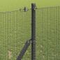 Preview: Geschweißter Drahtzaun mit 7 Pfosten Grau 1,2x10 m Stahl