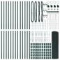 Preview: Schweißdrahtzaun mit 13 Spike-Pfosten Grün 0,4x50 m Stahl