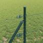 Preview: Sechseckzaun Grün 0,4x25 m Stahl, Zaunpfosten 13 Stück Grün Ø32 mm 80 cm verzinkter Stahl