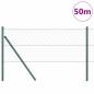 Preview: Sechseckzaun Grün 0.6x50 m Stahl, Zaunpfosten 13 Stück Grün Ø32 mm 100 cm verzinkter Stahl