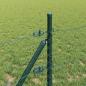 Preview: Sechseckzaun Grün 0.6x50 m Stahl, Zaunpfosten 13 Stück Grün Ø32 mm 100 cm verzinkter Stahl