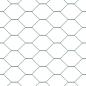 Preview: Sechseckzaun Grün 0.6x50 m Stahl, Zaunpfosten 13 Stück Grün Ø32 mm 100 cm verzinkter Stahl