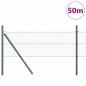Preview: ARDEBO.de - Sechseckzaun Grün 0.8x50 m Stahl, Zaunpfosten 13 Stück Grün Ø32 mm 120 cm Galvanisierter Stahl