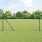 Preview: ARDEBO.de - Sechseckzaun Grün 1x50 m Stahl, Zaunpfosten 13 Stk. Grün Ø32 mm 150 cm verzinkter Stahl