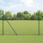 Preview: ARDEBO.de - Sechseckzaun Grün 1,6x50 m Stahl, Zaunpfosten 13 Stück Grün Ø32 mm 210 cm verzinkter Stahl