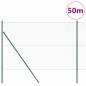 Preview: Sechseckzaun Grün 1,6x50 m Stahl, Zaunpfosten 13 Stück Grün Ø32 mm 210 cm verzinkter Stahl