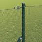 Preview: Sechseckzaun Grün 1,6x50 m Stahl, Zaunpfosten 13 Stück Grün Ø32 mm 210 cm verzinkter Stahl