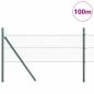 Preview: Sechseckzaun Grün 0.4x100 m Stahl, Zaunpfosten 13 Stück Grün Ø32 mm 80 cm verzinkter Stahl