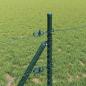 Preview: Sechseckzaun Grün 0.4x100 m Stahl, Zaunpfosten 13 Stück Grün Ø32 mm 80 cm verzinkter Stahl