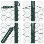 Preview: Sechseckzaun Grün 0.4x100 m Stahl, Zaunpfosten 13 Stück Grün Ø32 mm 80 cm verzinkter Stahl