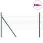 Preview: Sechseckzaun Grün 0,5x100 m Stahl, Zaunpfosten 13 Stück Grün Ø32 mm 100 cm verzinkter Stahl