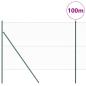 Preview: Hexagon Zaun Grün 1,6x100 m Stahl, Zaunpfosten 13 Stück Grün Ø32 mm 210 cm Galvanisierter Stahl