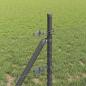 Preview: Sechseckzaun Grau 0.5x10 m Stahl, Zaunpfosten 7 Stück Grau Ø32 mm 100 cm Verzinkter Stahl