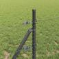 Preview: Sechseckzaun Grau 0.5x10 m Stahl, Zaunpfosten 7 Stk Grau Ø32 mm 100 cm Verzinkter Stahl