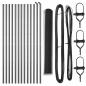 Preview: Bodenmontierter Sechseckzaun 25 x 1 m PVC-beschichteter Stahl