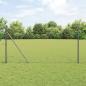 Preview: ARDEBO.de - Sechseckzaun Grau 1,4x25 m Stahl, Zaunpfosten 13 Stück Grau Ø32 mm 190 cm Verzinkter Stahl