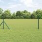 Preview: ARDEBO.de - Sechseckiger Zaun Grau 0,6x50 m Stahl, Zaunpfosten 13 Stk Grün Ø32 mm 100 cm galvanisierter Stahl