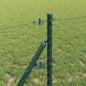 Preview: Sechseckiger Zaun Grau 0,6x50 m Stahl, Zaunpfosten 13 Stk Grün Ø32 mm 100 cm galvanisierter Stahl