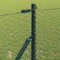 Preview: Sechseckzaun Grau 1x50 m Stahl, Zaunpfosten 13 Stück Grün Ø32 mm 150 cm verzinkter Stahl
