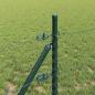 Preview: Sechseckzaun Grau 0.6x100 m Stahl, Zaunpfosten 13 Stück Grün Ø32 mm 100 cm Verzinkter Stahl