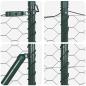 Preview: Sechseckzaun Grau 0.6x100 m Stahl, Zaunpfosten 13 Stück Grün Ø32 mm 100 cm Verzinkter Stahl