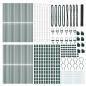 Preview: Bodenmontierter Sechseckzaun 100 x 1 m PVC-beschichteter Stahl