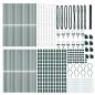 Preview: Bodenmontierter Sechseckzaun 100 x 1,5 m Grau Netz